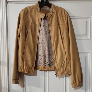 Emu Tan Leather Bomber Jacket - Excellent Condition Large